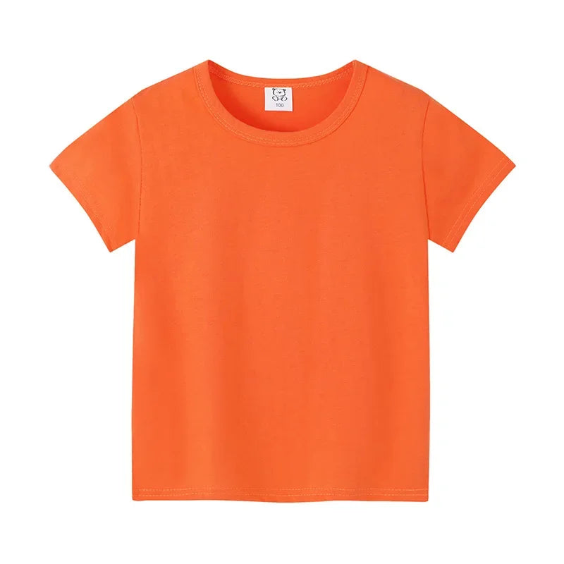 T-shirt d'été à manches courtes pour enfants de 2 à 12 ans, en coton - pour  garçons et filles.