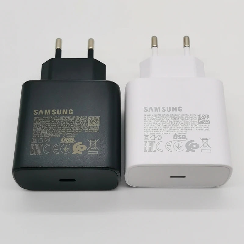 Chargeur Samsung 45 W à charge ultra rapide, adaptateur de charge rapide de 1,8 m de type C
