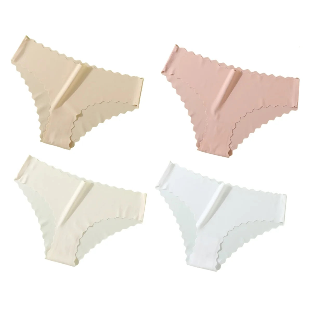 Ensemble de 4 culottes classiques pour femme, taille basse, tailles XS à XL.