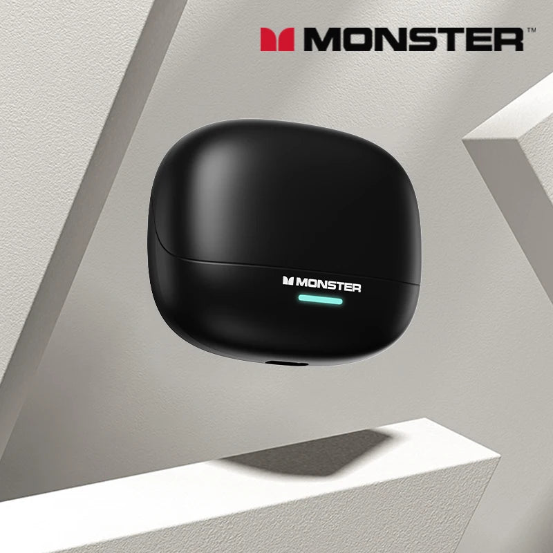 Écouteurs sans fil Monster MQT52 Bluetooth 5.4 : longue autonomie, son stéréo Hi-Fi, double mode et micro intégré.