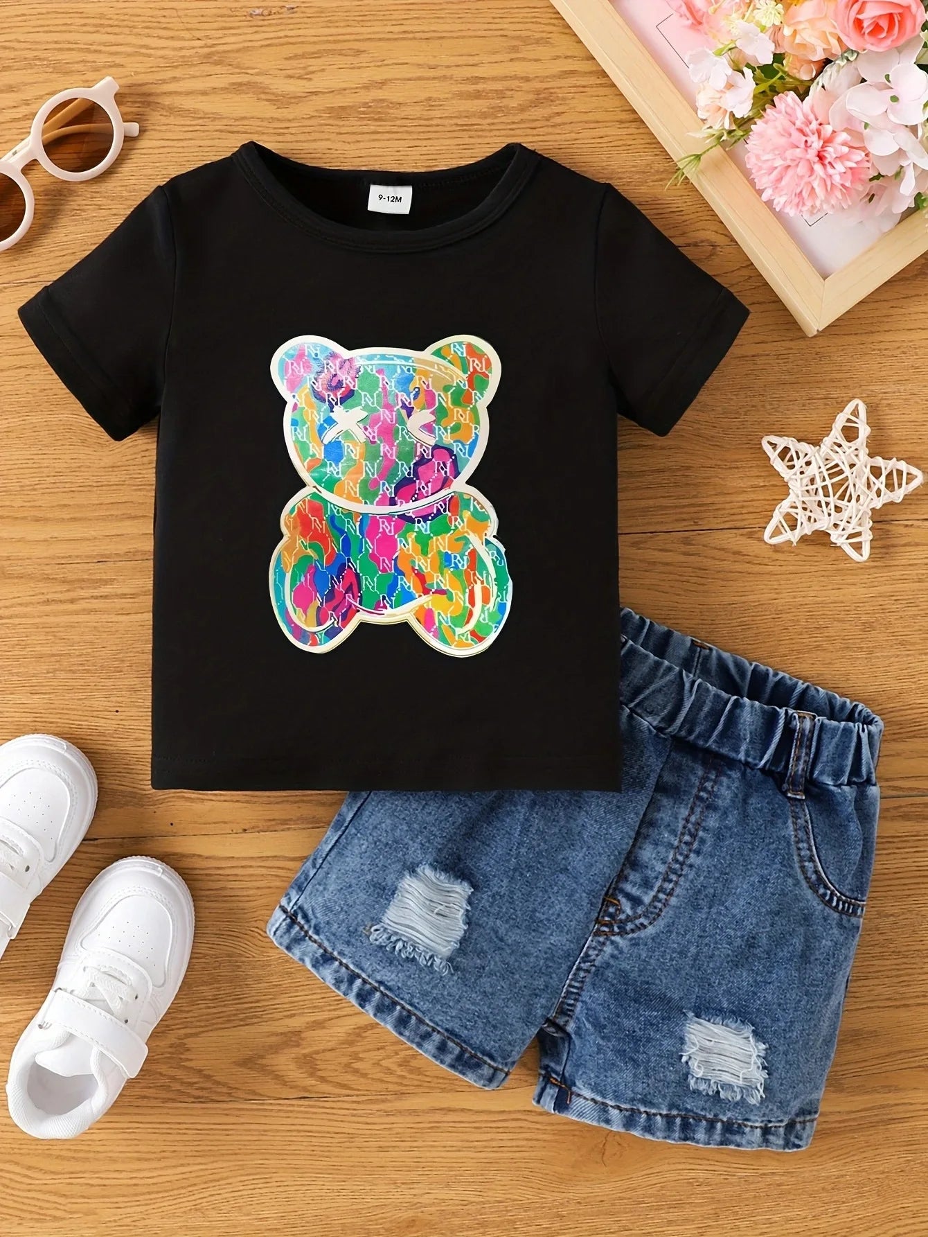 T-shirt d'été Aby pour filles. Short non inclus.