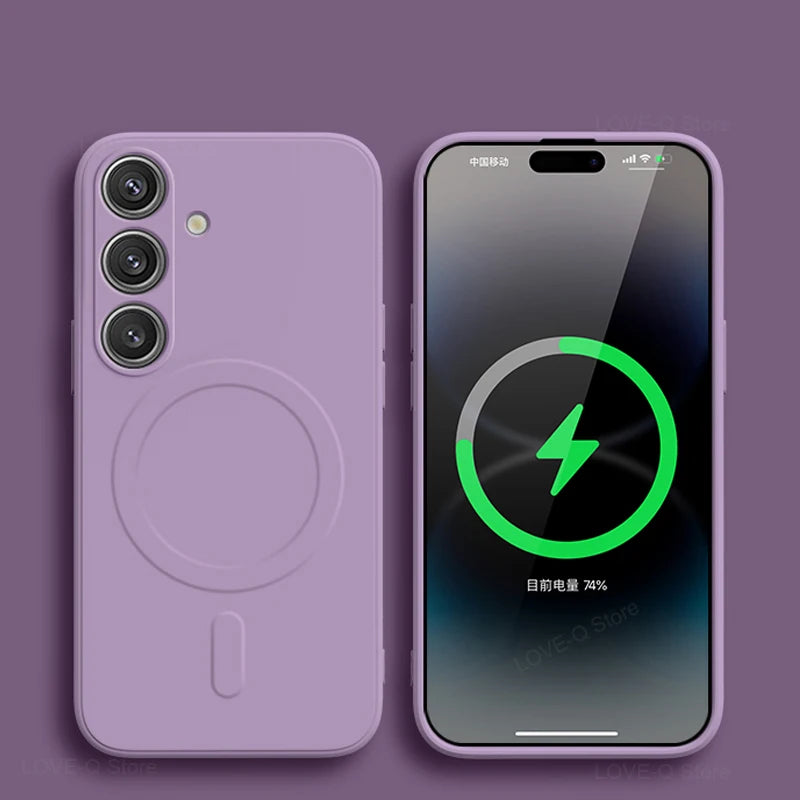 Étui de protection souple en silicone magnétique MagSafe - pour Samsung Galaxy