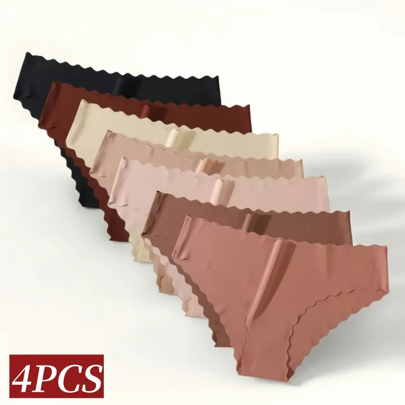 Ensemble de 4 culottes classiques pour femme, taille basse, tailles XS à XL.