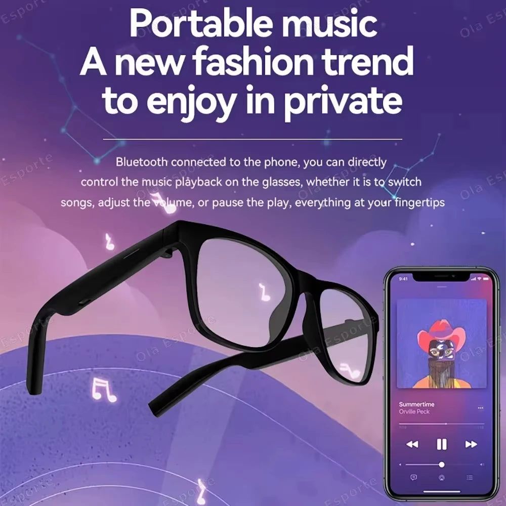 Lunettes intelligentes Lenovo avec caméra 8K, Contrôle tactile, enregistrement photo, traduction, assistant vocal, musique et Bluetooth sans fil.