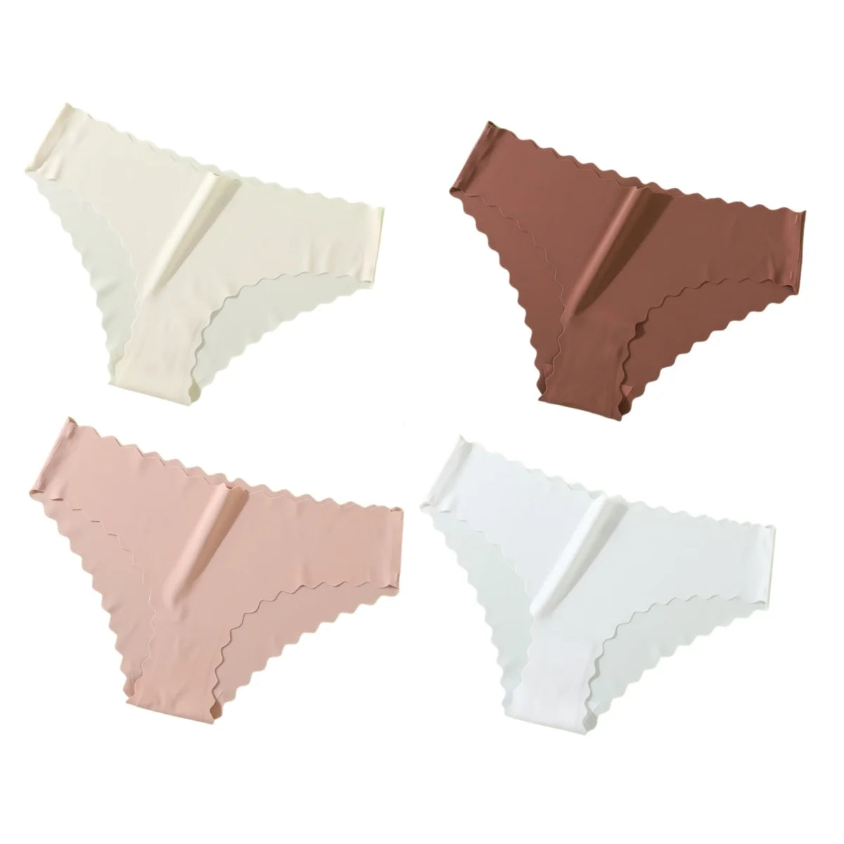 Ensemble de 4 culottes classiques pour femme, taille basse, tailles XS à XL.